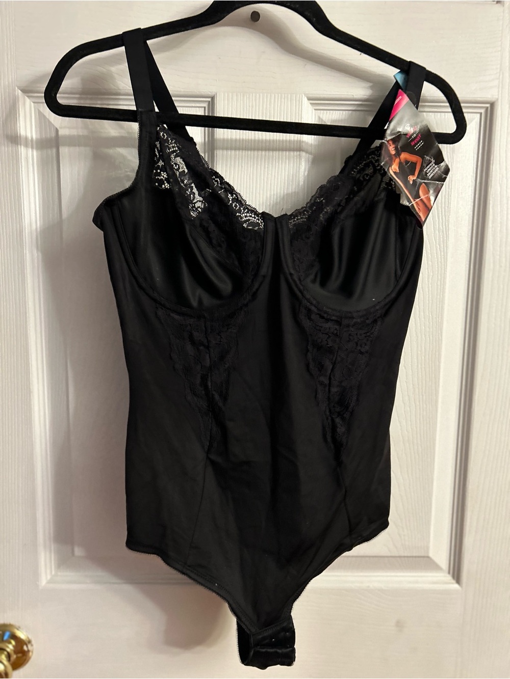 Maidenform Black Lace Bodysuit Bustier Style Size 40C